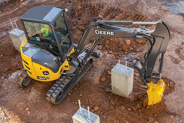 Deere 50P mini excavator w/ thumb RR